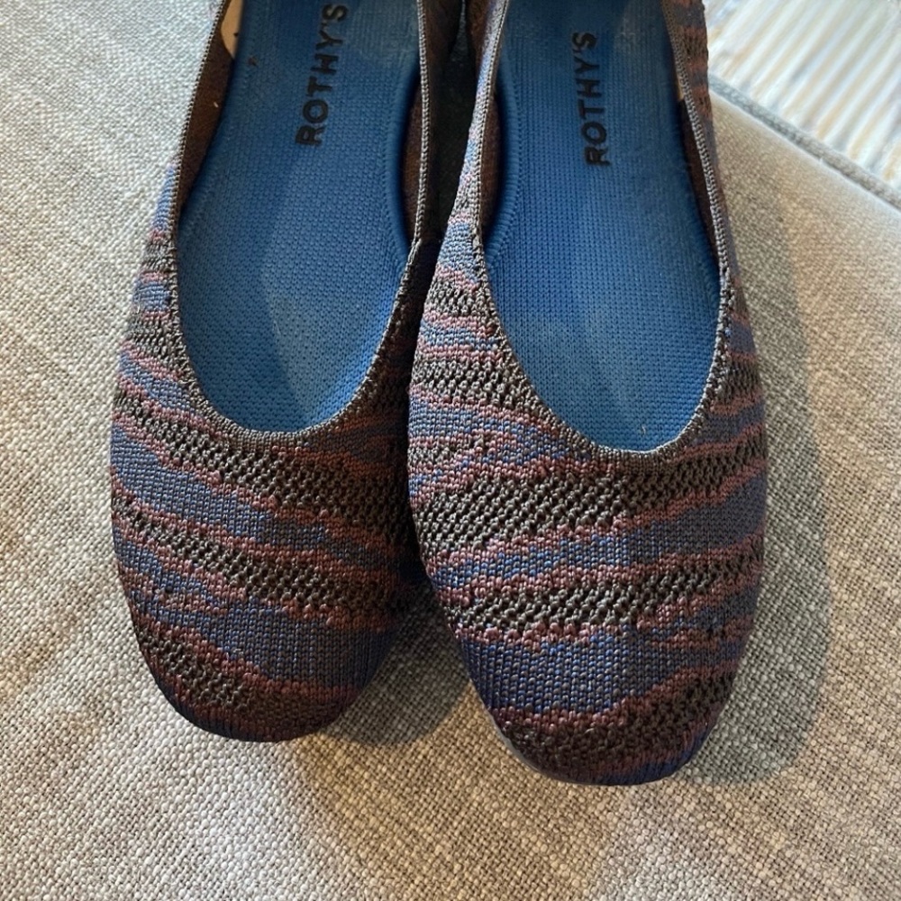 Rothy's Sapphire Zebra Round Flats Size 8.5